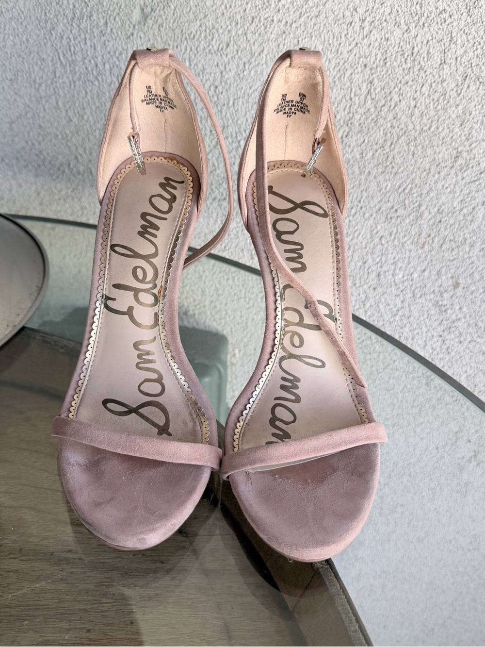 Sam Edelman Dusty Pink Suede Strappy Heels - Ariella